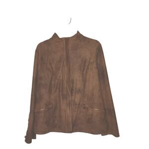 Chico's Jacket Women's Size 2  Western Tan Faux Suede